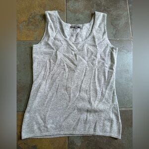 SOLD Neiman Marcus Cashmere Collection 100% Cashmere Tank Top Light Grey Size M